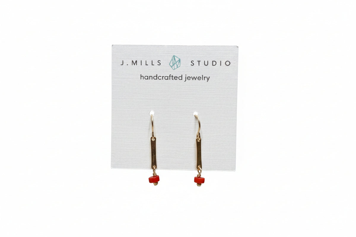 JM Red Coral Drop Ear EFB-RC