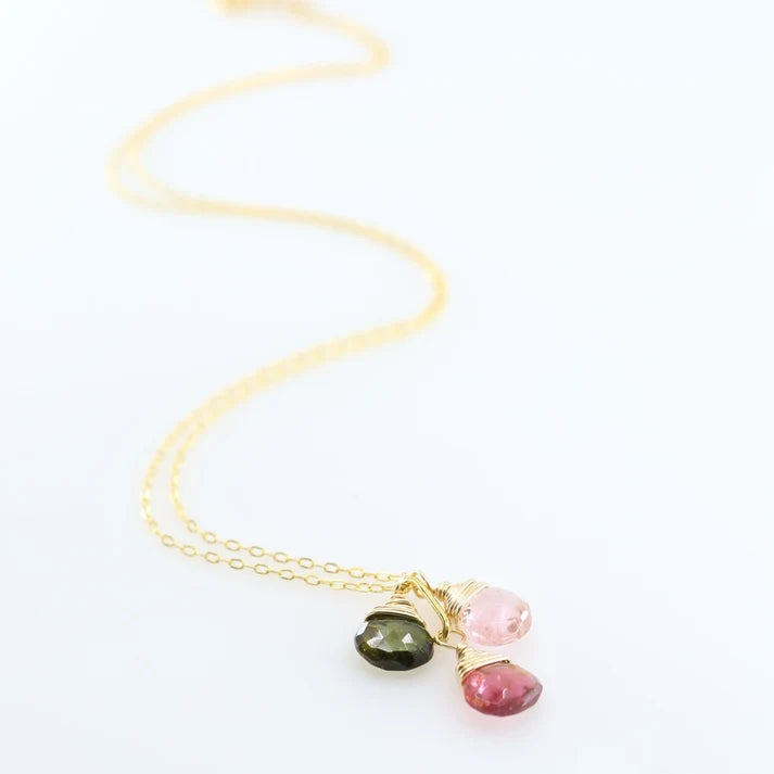 JM 3 Watermelon Tourmaline teardrop Neck N3X-WTOUR