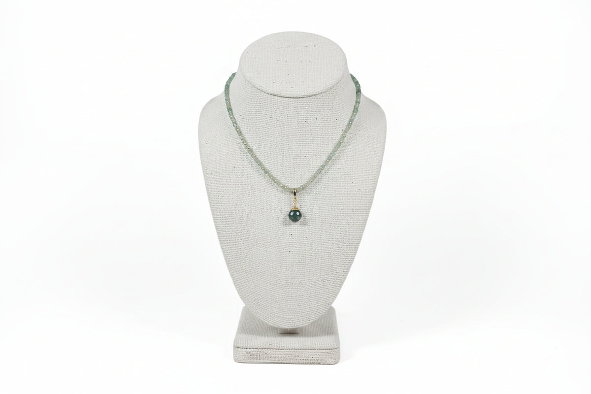 JM Blue Kyanite Cube Necklace NBLKY