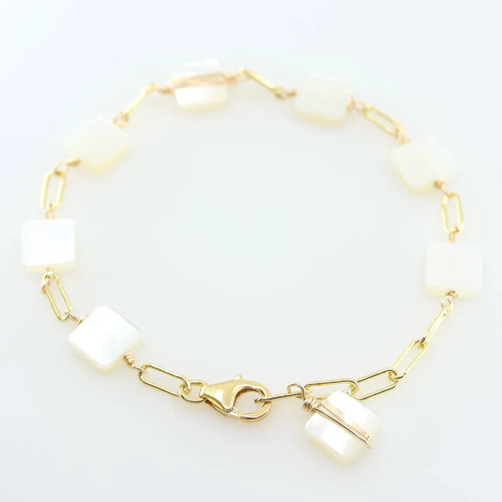 JM Square Mother of Pearl Bracelet BMOP-GF