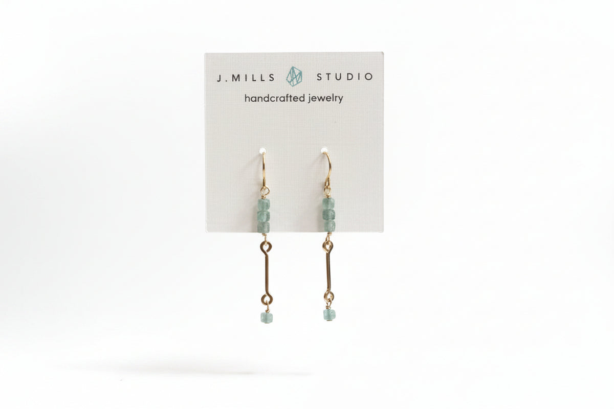JM Light blue Kyanite Stack Earring EFBB-LKY