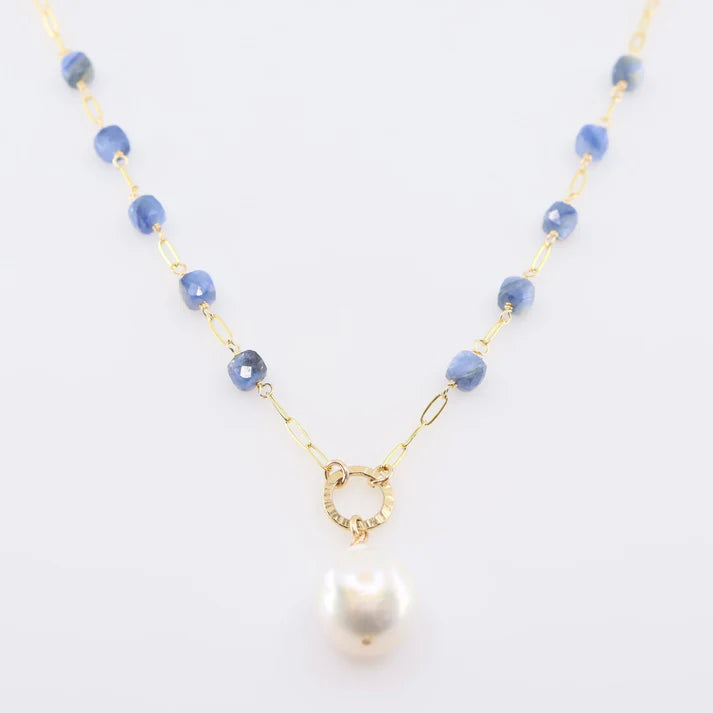 JM Kyanite and Pearl Necklace NKY-BAR-GF