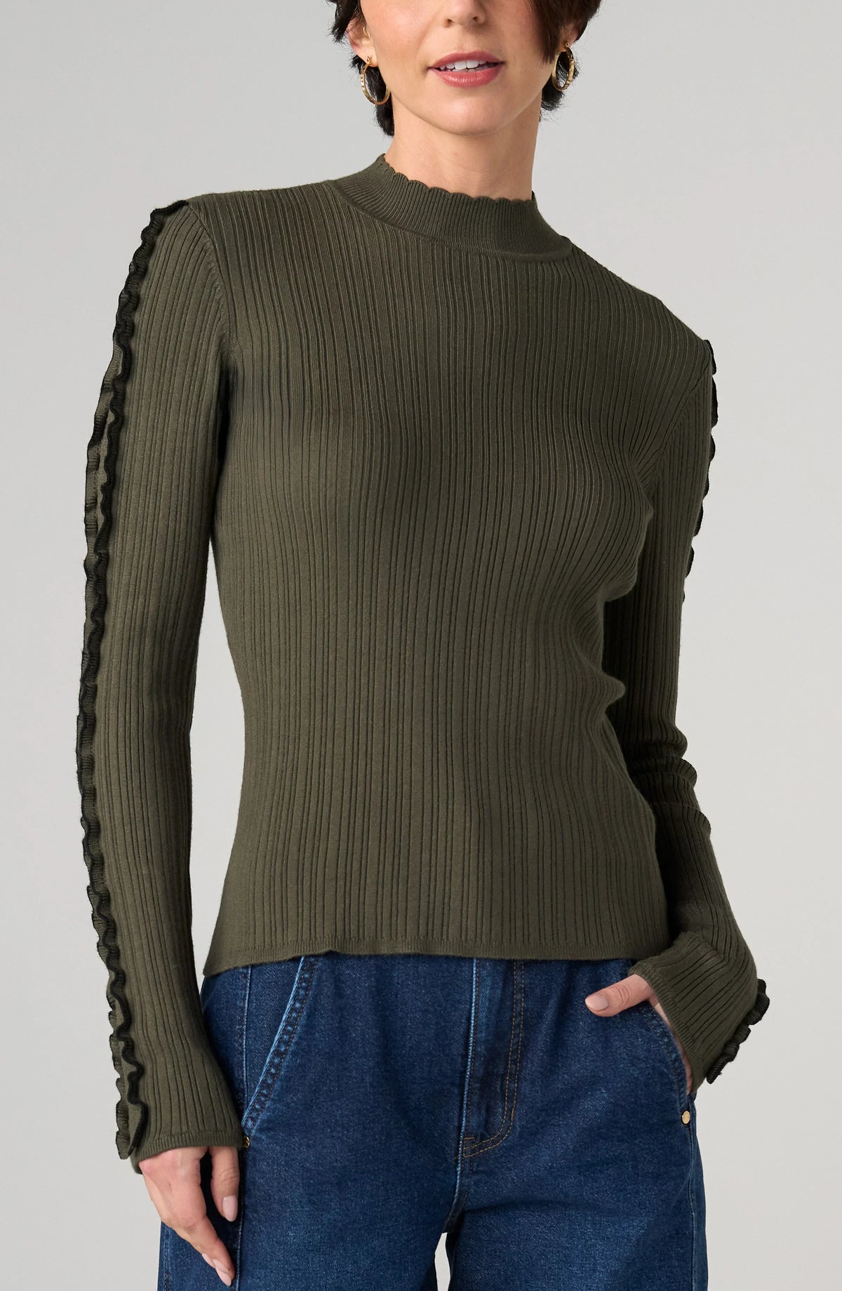LP Mock Neck Long Sleeve Sweater