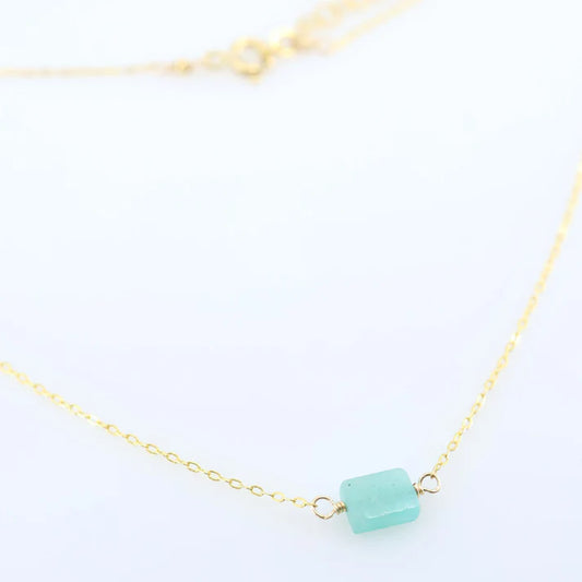 JM Single Amazonite Rectangle Necklace NGR-AZ