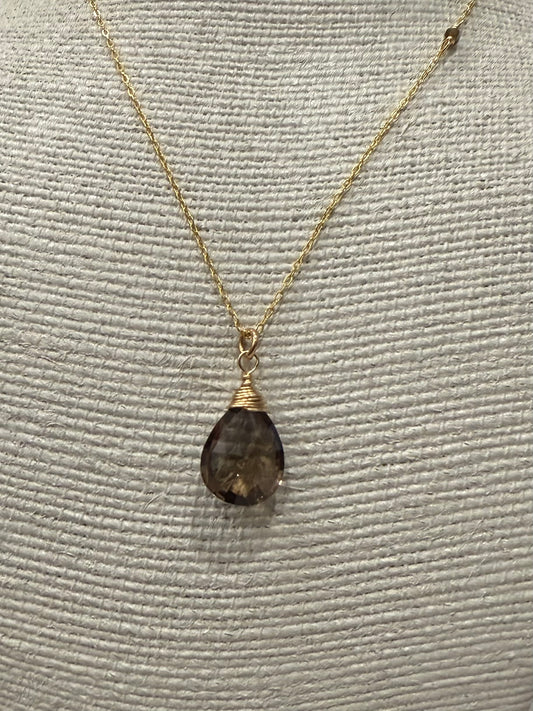 JM Smokey Quartz Pendant Necklace