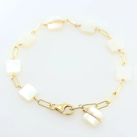 JM Square Mother of Pearl Bracelet BMOP-GF