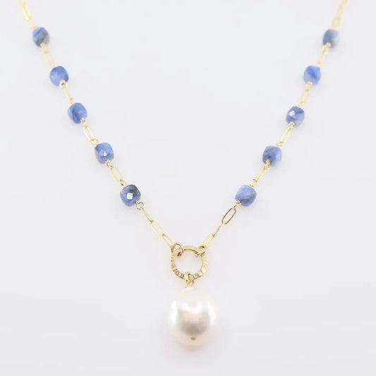 JM Kyanite and Pearl Necklace NKY-BAR-GF