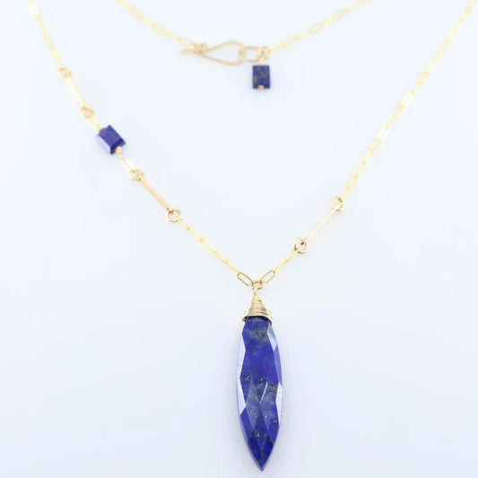 JM Lapis Marquis Necklace NXLMQ-LL-GF