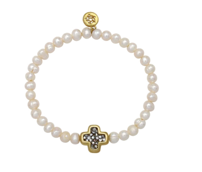 WP Kristal Life in Balance Cross Bracelet PEARL