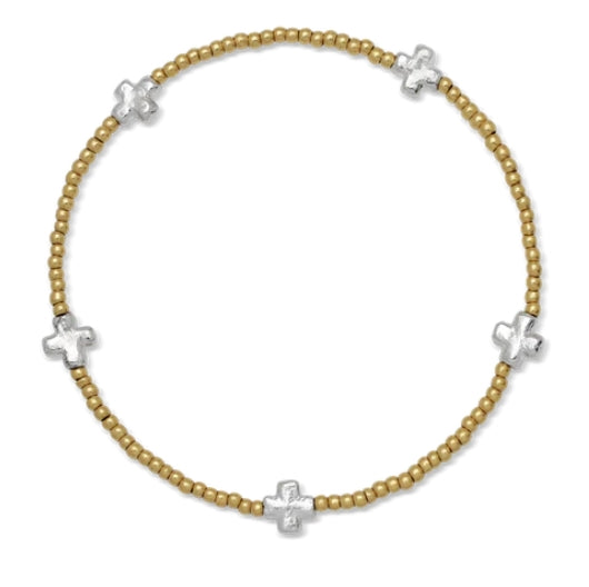 WP Life in Balance Cross Mini Ball Stretch Bracelet