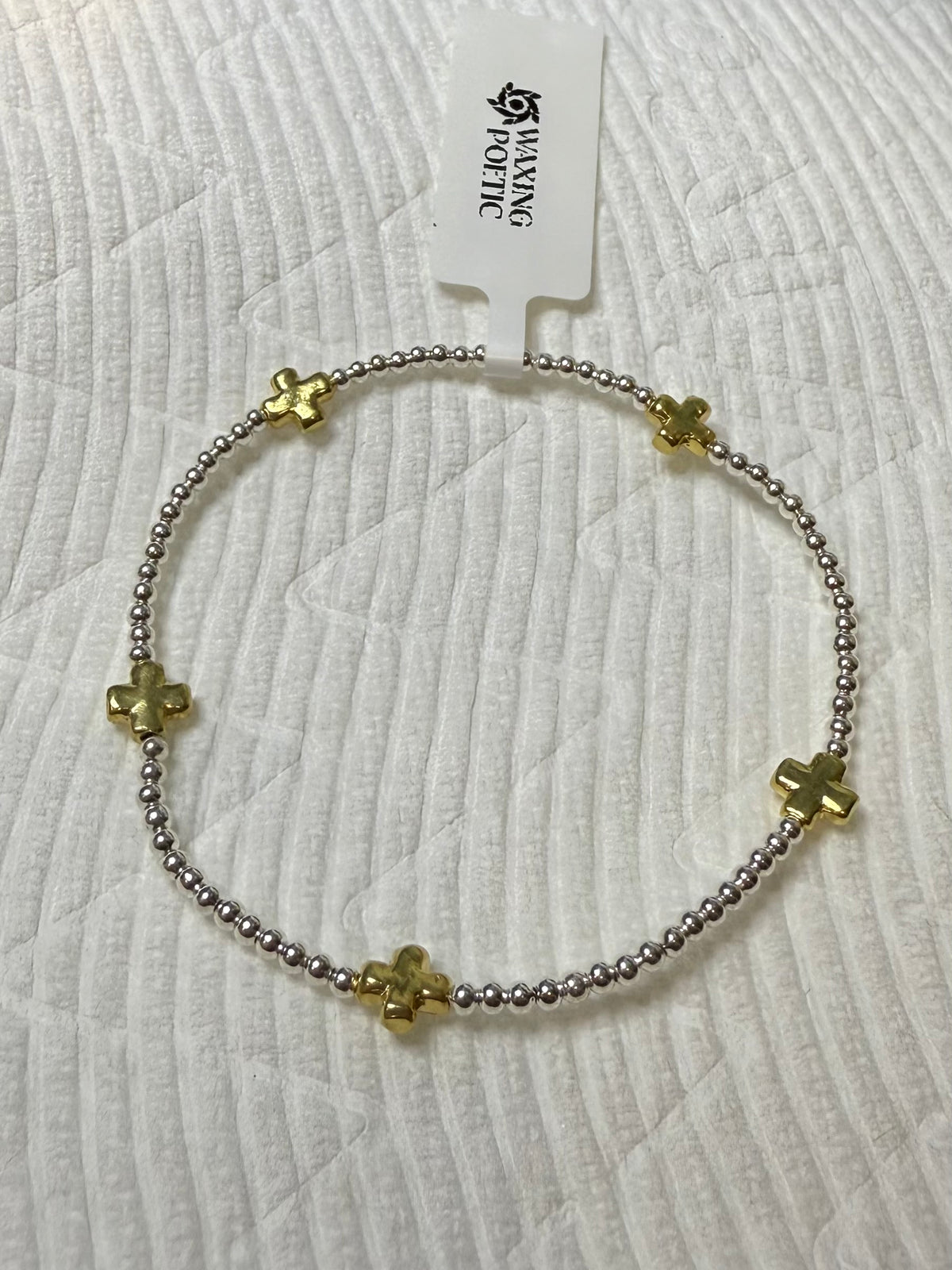 WP Life in Balance Cross Mini Ball Stretch Bracelet